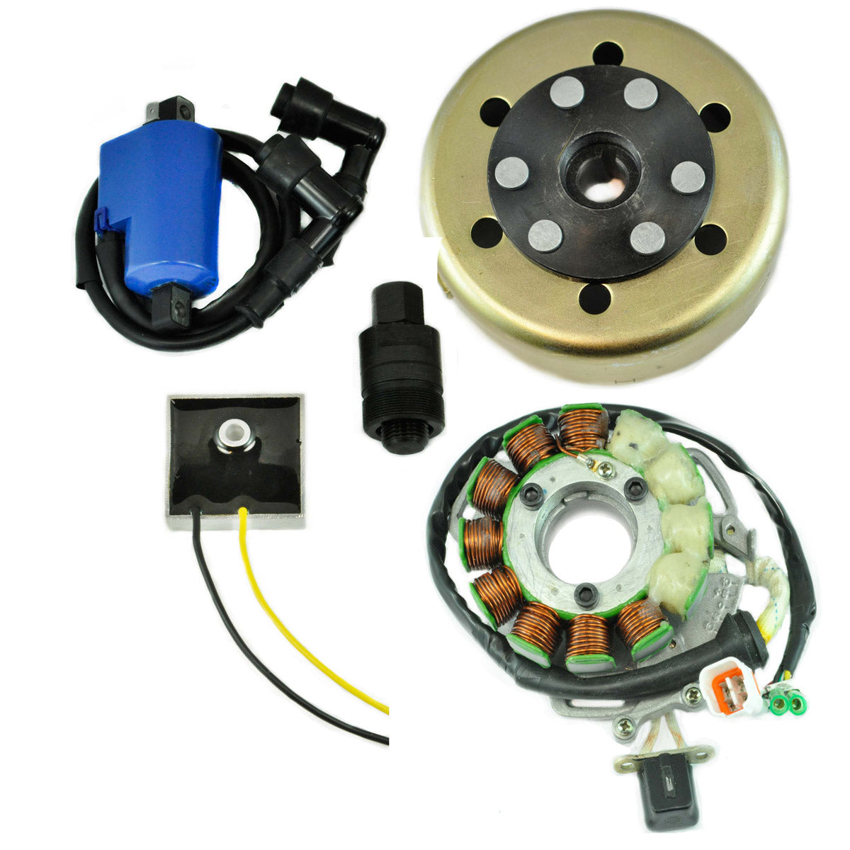 Kit Stator 200 W + Regulator + Coil + Flywheel + Puller for Yamaha YFZ 350 Banshee 1995-2006 | # 3GG-85510-00-00