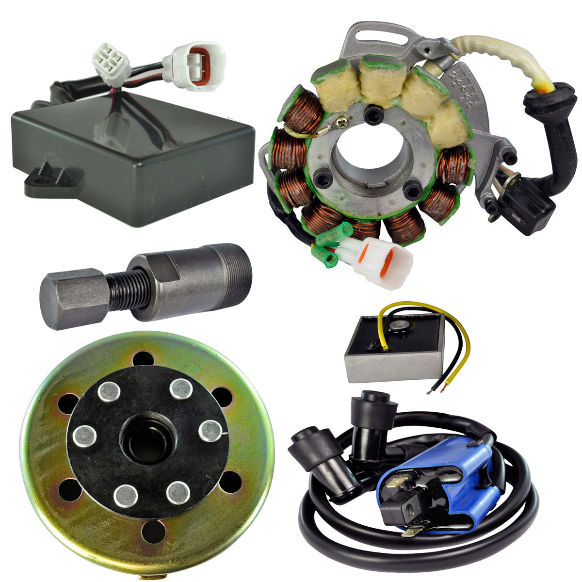 Kit Stator 200 W + Regulator + CDI + Coil + Flywheel + Puller for Yamaha YFZ 350 Banshee 1995-1996 | # 3GG-85510-00-00