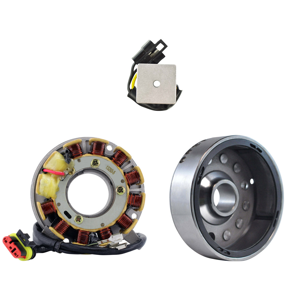 Kit Stator + Voltage Regulator Rectifier + Magneto Flywheel for Ski-Doo Tundra 280 R Tundra 250 II 1998-2005