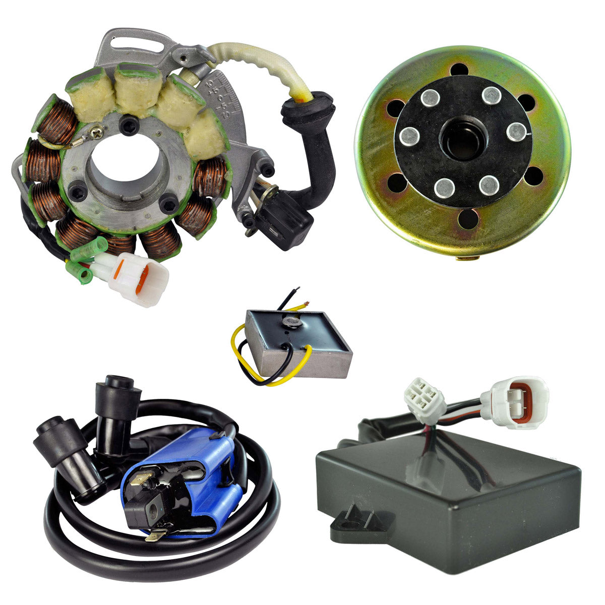 Kit HO Stator 200 W + Regulator + CDI Box + Coil + Flywheel for Yamaha YFZ 350 Banshee 1995-1996 | # 3GG-85510-00-00