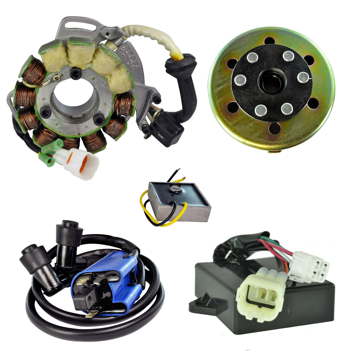 Kit HO Stator 200 W + AC Regulator + CDI Box + Coil + Flywheel for Yamaha YFZ 350 Banshee 1997-2006 | 3GG-85510-00-00