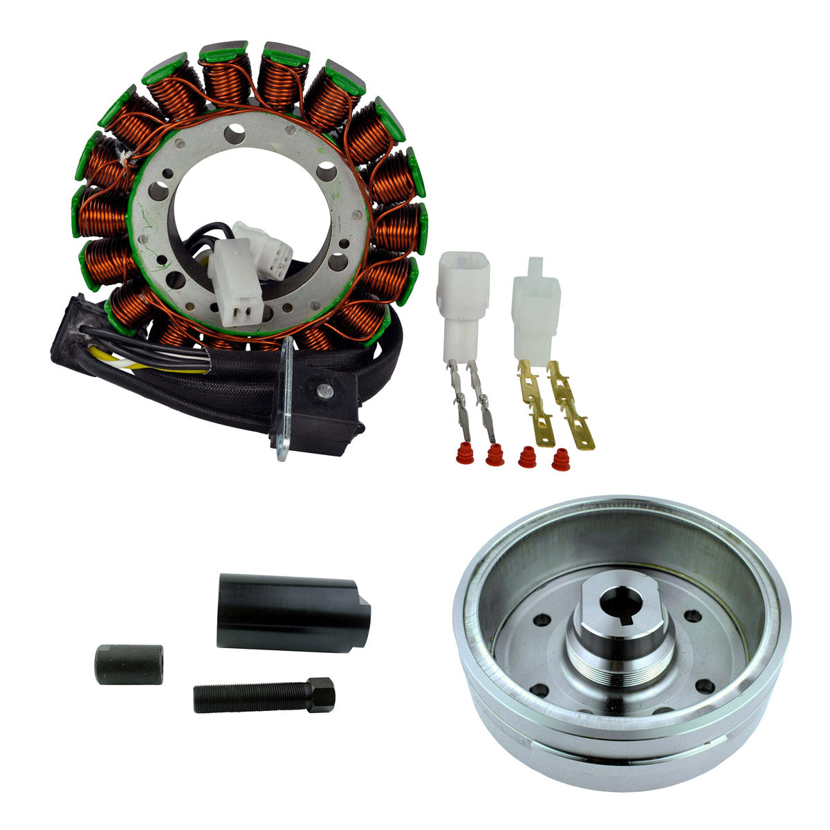 Kit Improved Flywheel + Flywheel Puller + Stator for Arctic Cat 375 400 TBX 400 Suzuki LTA / LTF 400 Eiger 2002-2008