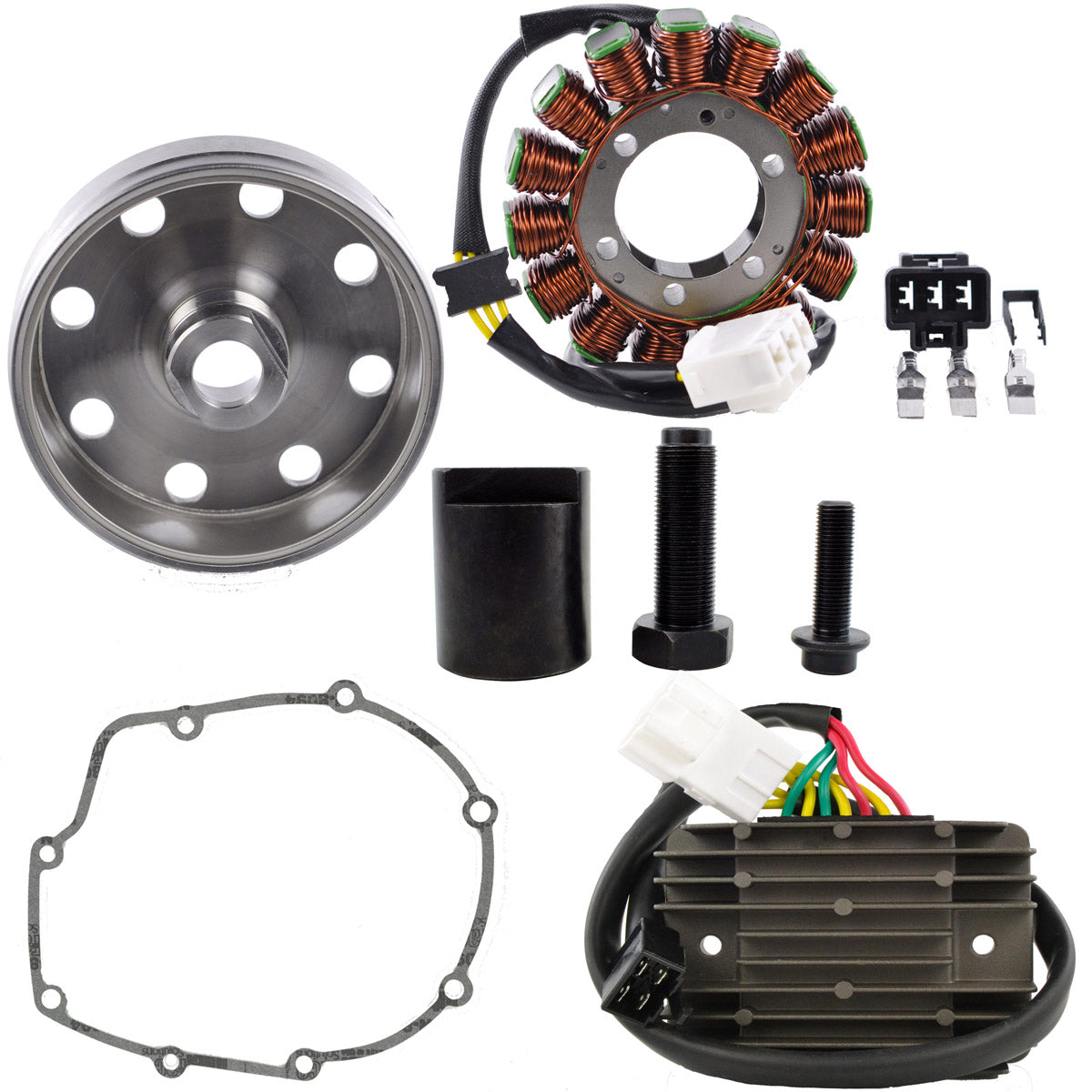 Improved Stator + Kokusan Flywheel + Voltage Regulator + Puller Upgrade for Aprilia RSV4 / Tuono V4 1000 1100 2011-2020