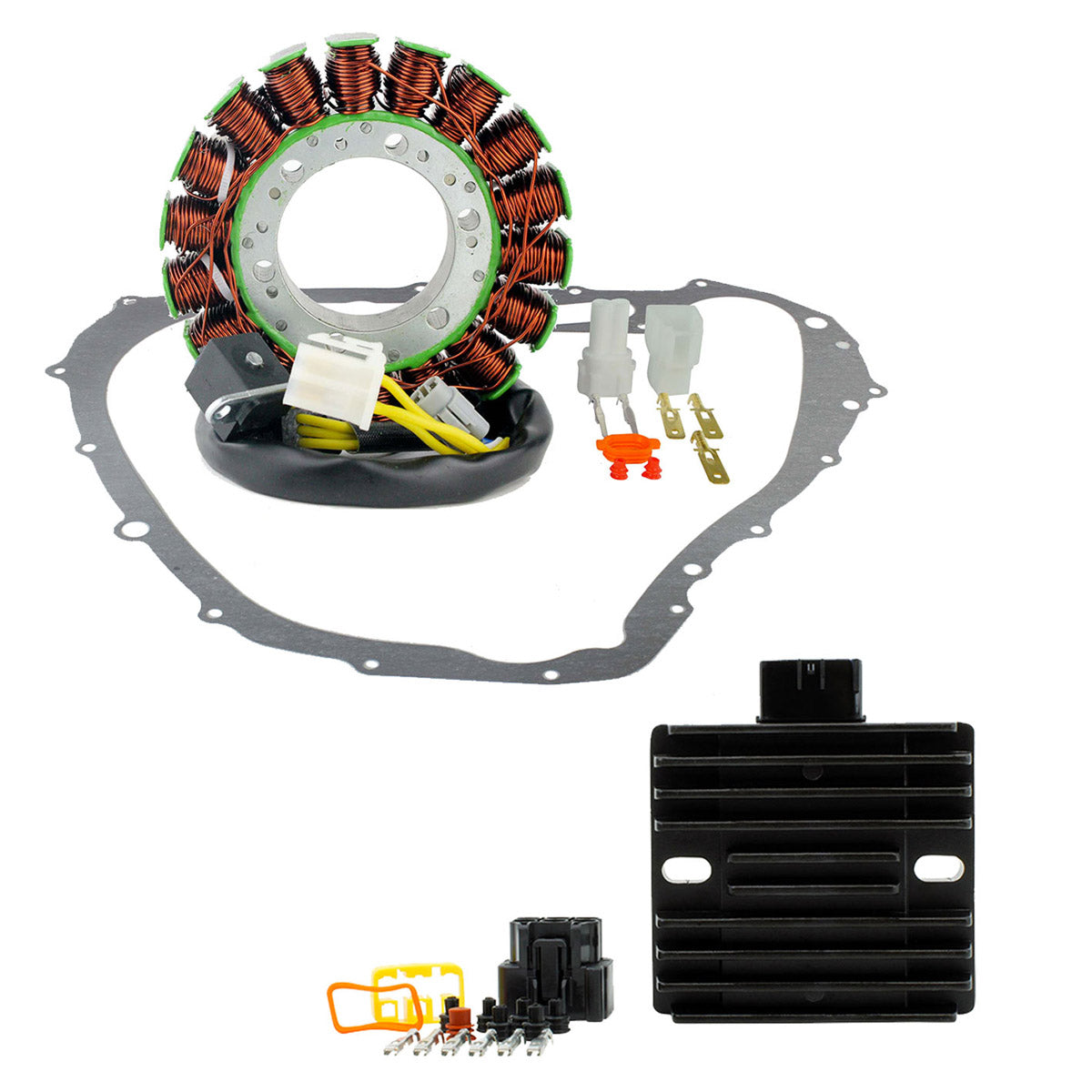 Kit Generator Stator + Gasket + Regulator for Suzuki LTA 700 X / 750 KingQuad AXi 2005-2018 | 32800-42F00 / 32101-31G01