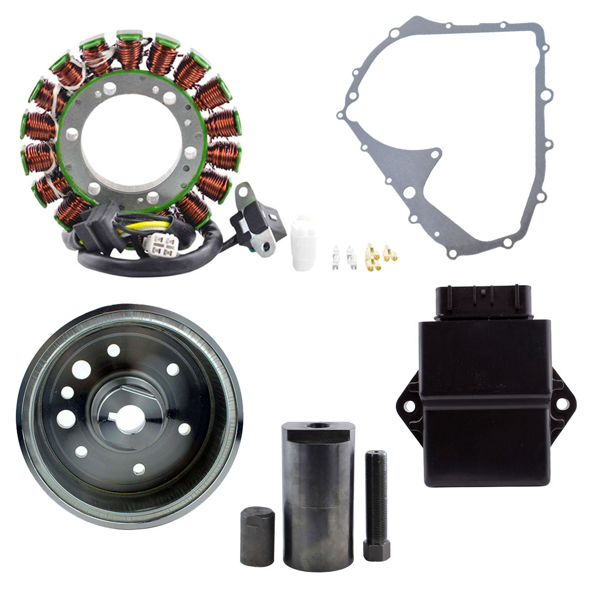 Kit Stator + CDI Box + Flywheel + Flywheel Puller + Gasket for Arctic Cat TBX / TRV 400 | Automatic 375 / 400 2002-2008