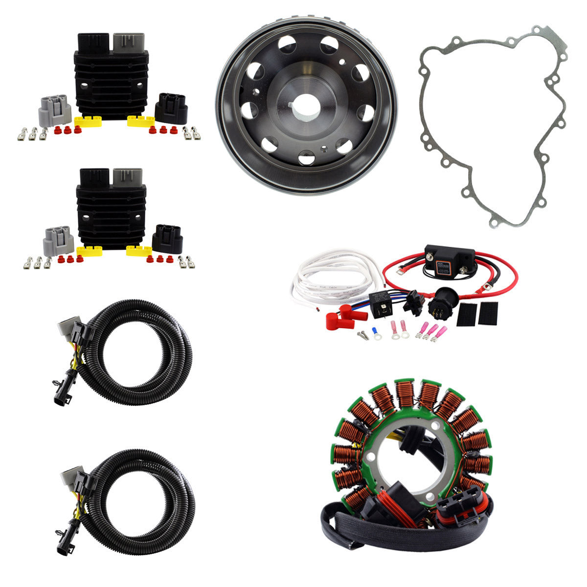 900W SPLYT Stator + Regulator + Dual Battery Isolator + Flywheel + Gasket for Polaris Ranger / RZR 900 1000 2013-2023