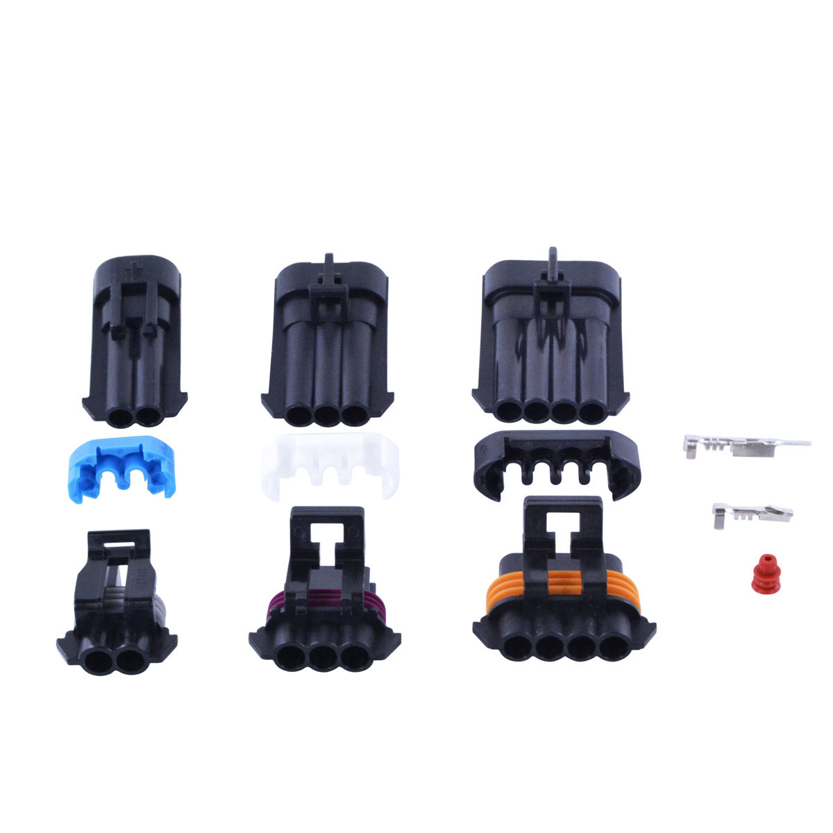 168 pcs Delphi Weather Pack Starter Kit Replacement for 2-Way / 3-Way / 5-Way / 6-Way Connector WeatherPack Aptiv