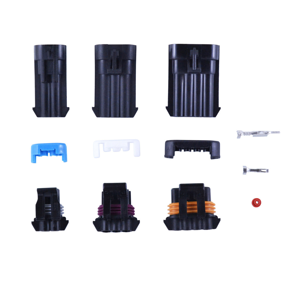 168 pcs Delphi Weather Pack Starter Kit Replacement for 2-Way / 3-Way / 5-Way / 6-Way Connector WeatherPack Aptiv