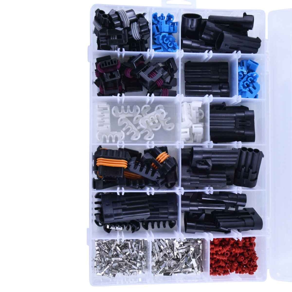 168 pcs Delphi Weather Pack Starter Kit Replacement for 2-Way / 3-Way / 5-Way / 6-Way Connector WeatherPack Aptiv
