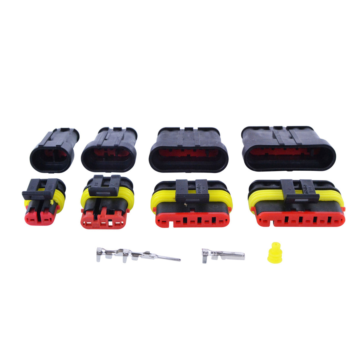 384 pcs Connector AMP Kit Replacement for TE Connectivity AMP Superseal 2-Way / 3-Way / 5-Way / 6-Way Superseal