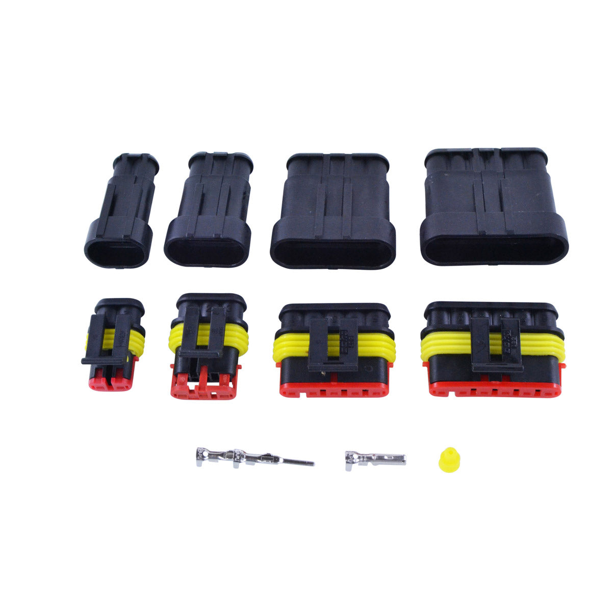 384 pcs Connector AMP Kit Replacement for TE Connectivity AMP Superseal 2-Way / 3-Way / 5-Way / 6-Way Superseal