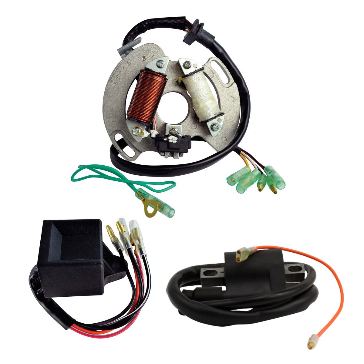 Kit High Output Stator + PeakRPM CDI Box + External Ignition Coil for Yamaha YFS 200 Blaster 1988 1990-2002
