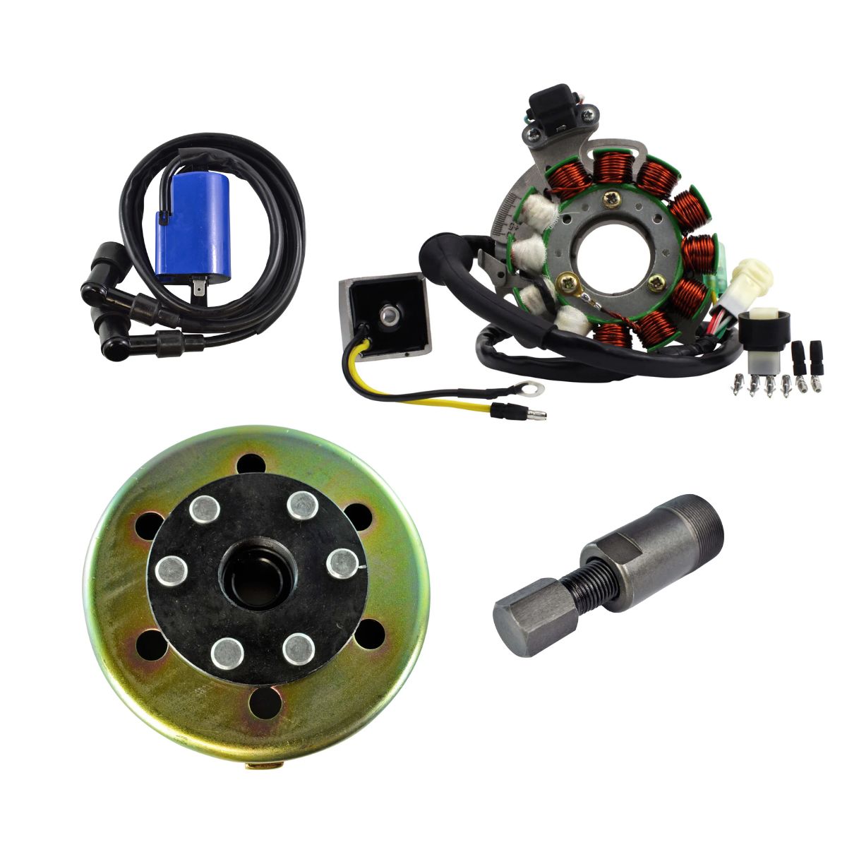 Kit Stator 200 W + Ignition Coil + Flywheel + Puller for Yamaha YFZ 350 Banshee 1987-1994 | # 2GU-85510-50-00