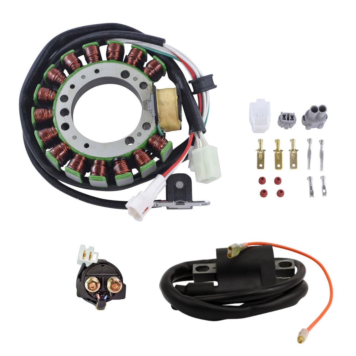 Stator + Ignition Coil + Solenoid for Yamaha 350 400 Big Bear Warrior 1993-2001