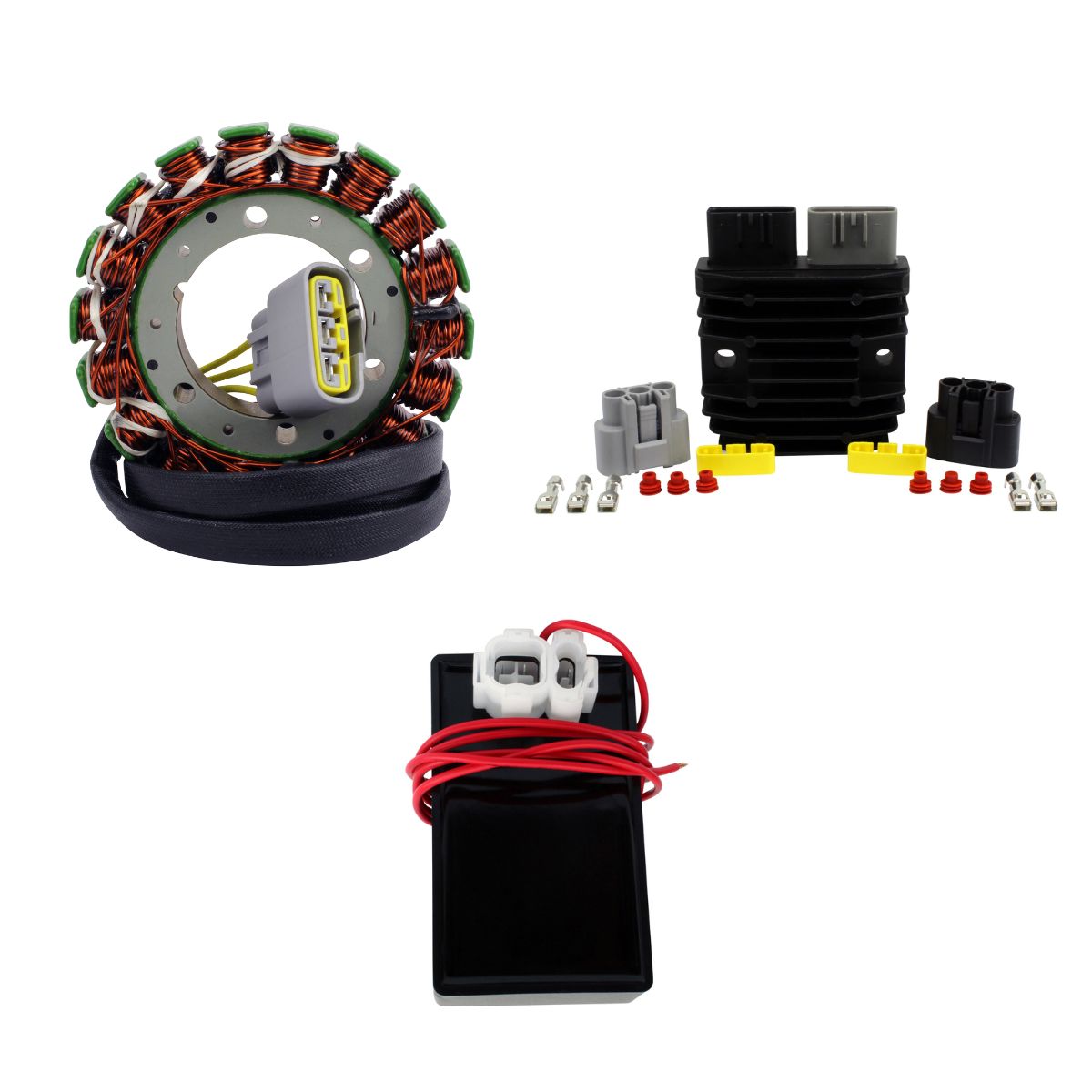 Kit amélioré 250W DC stator + régulateur série pour Honda XR 600 R 1985-2000 | OEM Repl.# 31120-MN1-681 / 31400-MN1-680