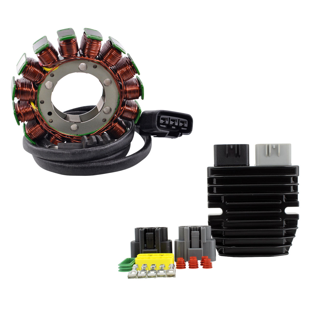 Kit Stator + Régulateur compatible avec lithium-ion pour Yamaha YZF R1 2009-2014 | # 14B-81410-00-00 1D7-81960-00-00