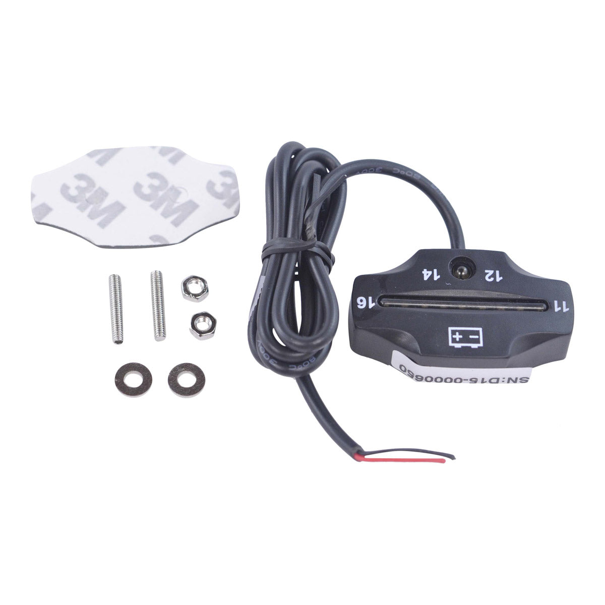 Universal Battery Volt Meter with Small Digital LED Display Charging Circuit Monitor and Waterproof Case 11V-16V