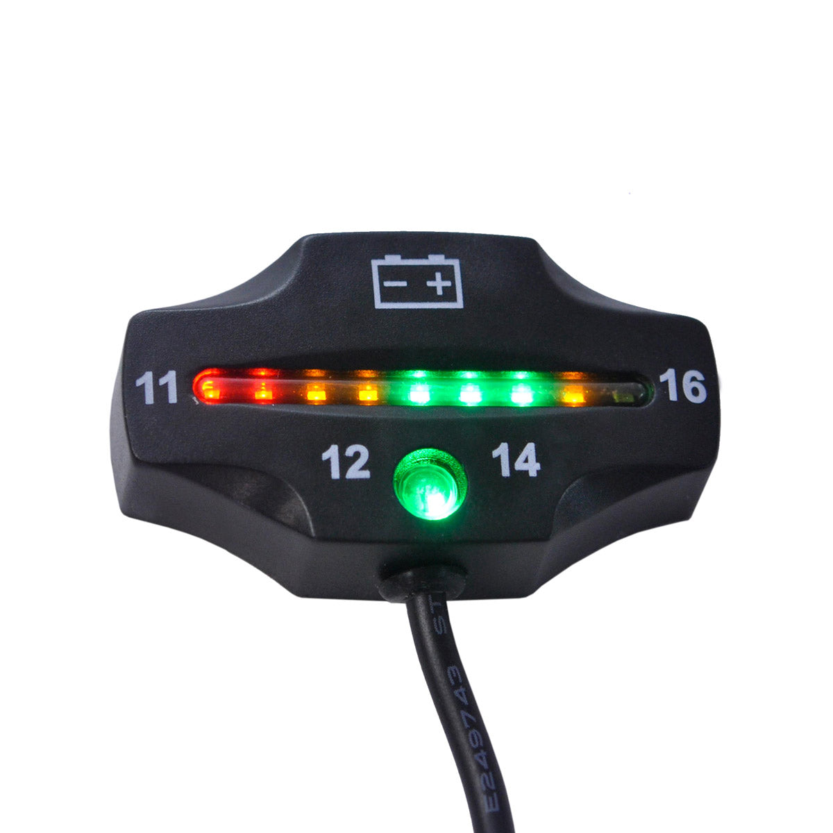 Universal Battery Volt Meter with Small Digital LED Display Charging Circuit Monitor and Waterproof Case 11V-16V