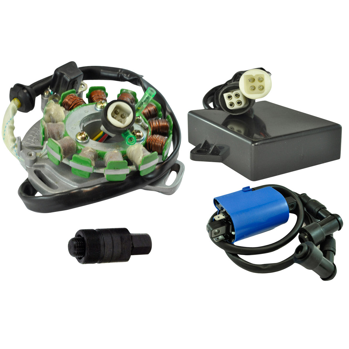 Stator 100 W + PeakRPM CDI + External Ignition Coil + Backplate + Puller for Yamaha YFZ 350 Banshee 1987-1994