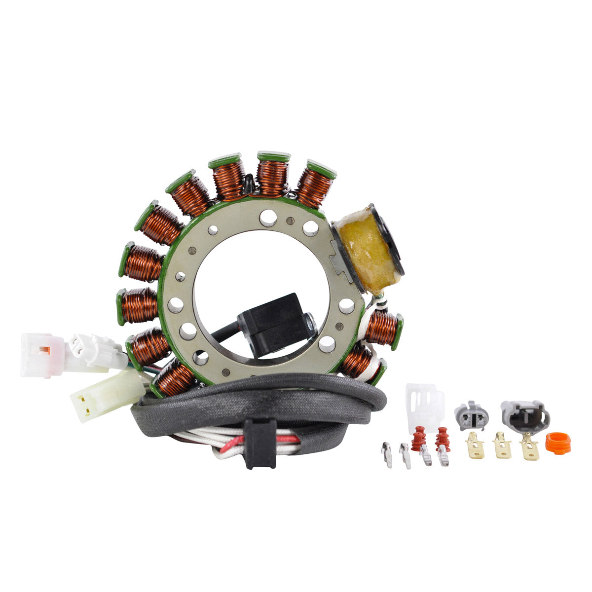 Kit Stator + Crankcase Cover Gasket + Ignition Coil for Yamaha YFM Kodiak Big Bear Moto 4 Warrior 350 400 1993-2001