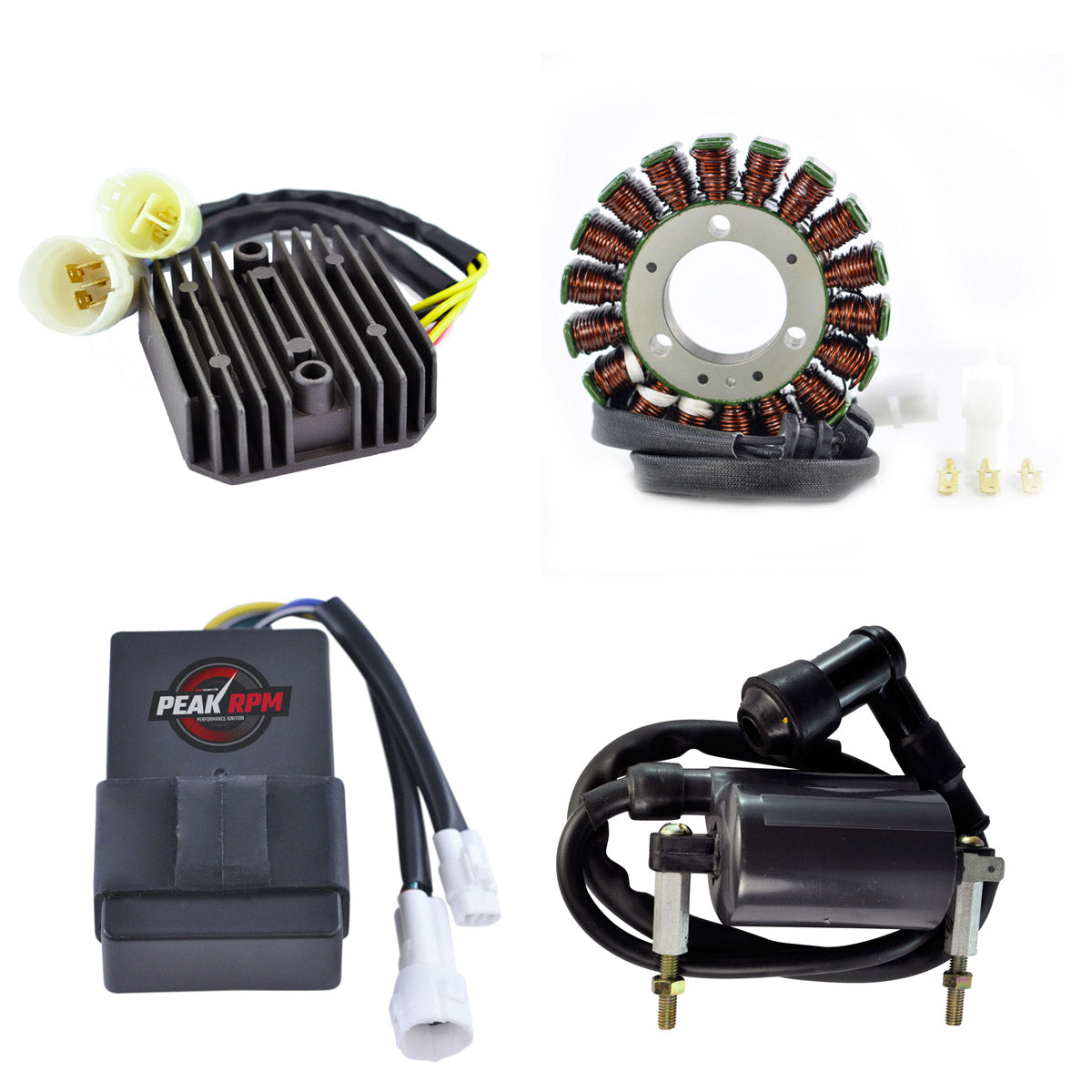 Kit Stator + Regulator Rectifier + CDI Box + External Ignition Coil for Kawasaki KLF 300 Bayou C 1999-2004