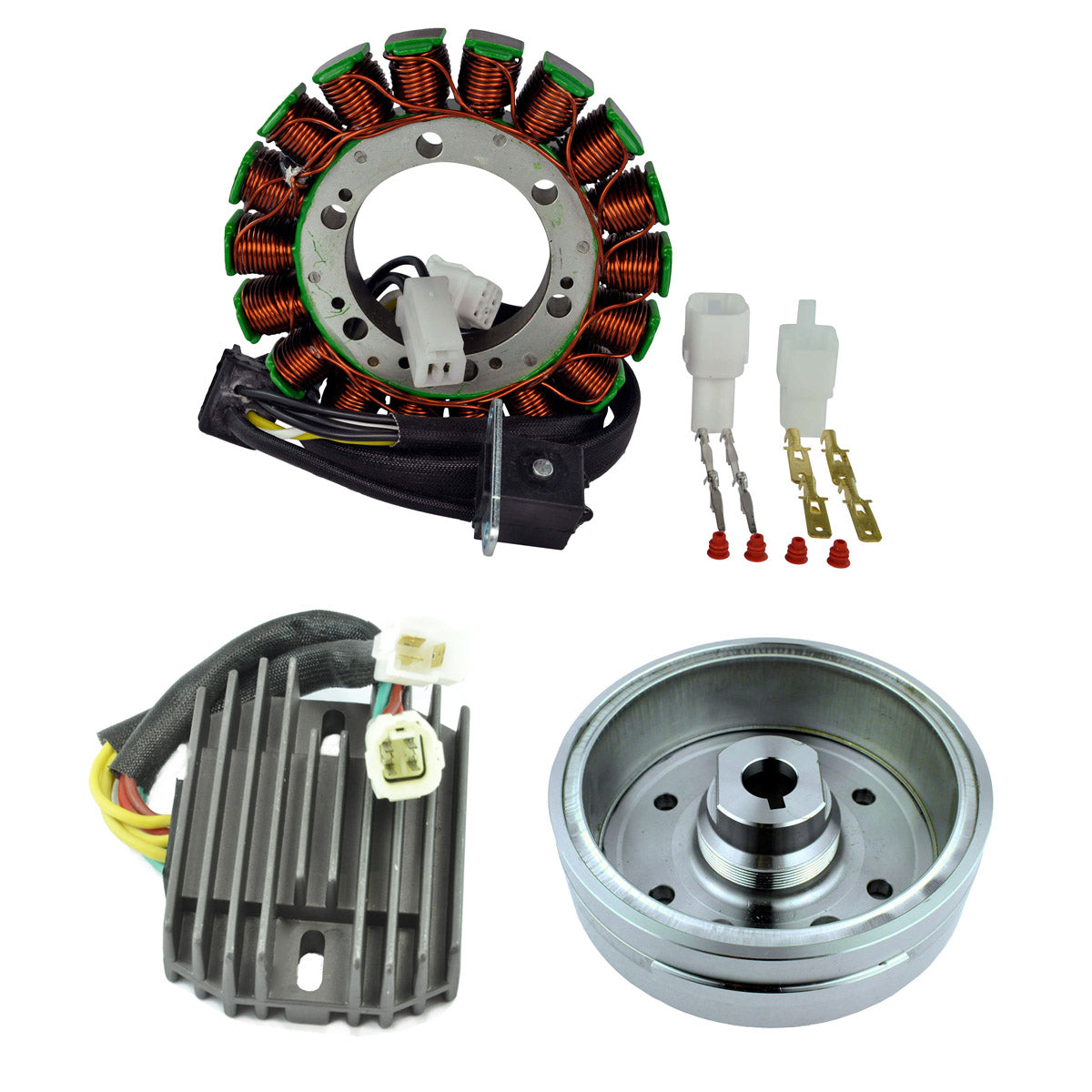 Kit Improved Flywheel + Stator + Voltage Regulator Rectifier for Arctic Cat 375 Automatic 400 / TBX / TRV 400 2002-2008