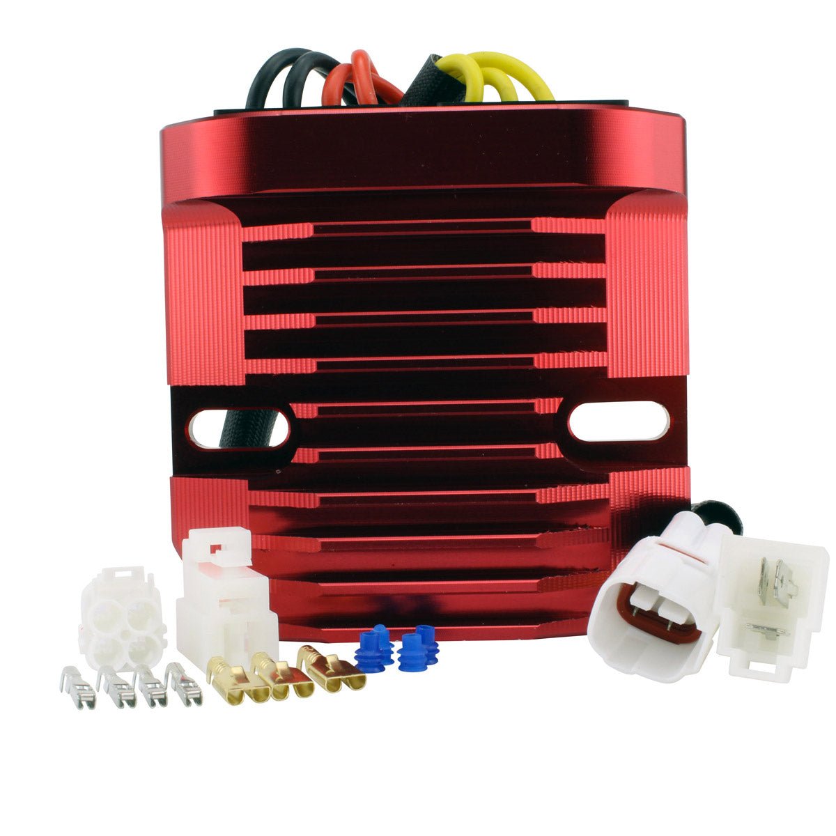 RMSTATOR Red Aluminum Mosfet Regulator for Suzuki Boulevard C50 / C90 | GSXR 600 / 750 / 1000 2001-2019 | # 32800-47H00