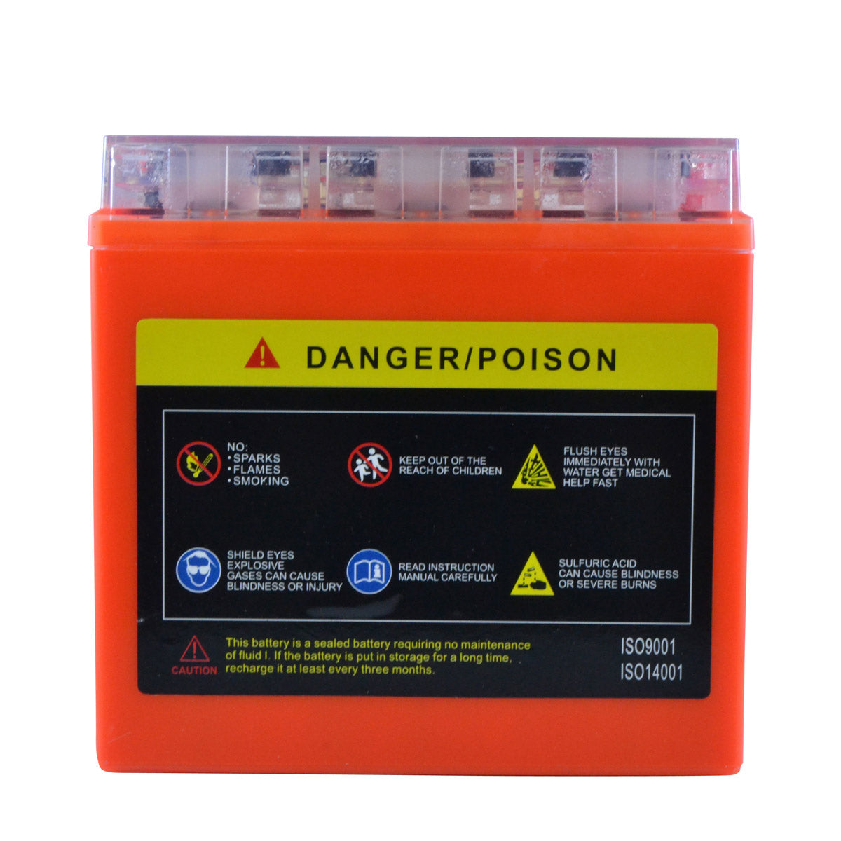 YTX14-BS 12V 12AH 200 CCA Maintenance Free - Sealed AGM Battery – Built-In Voltage Meter for ATV Motorcycles Scooters