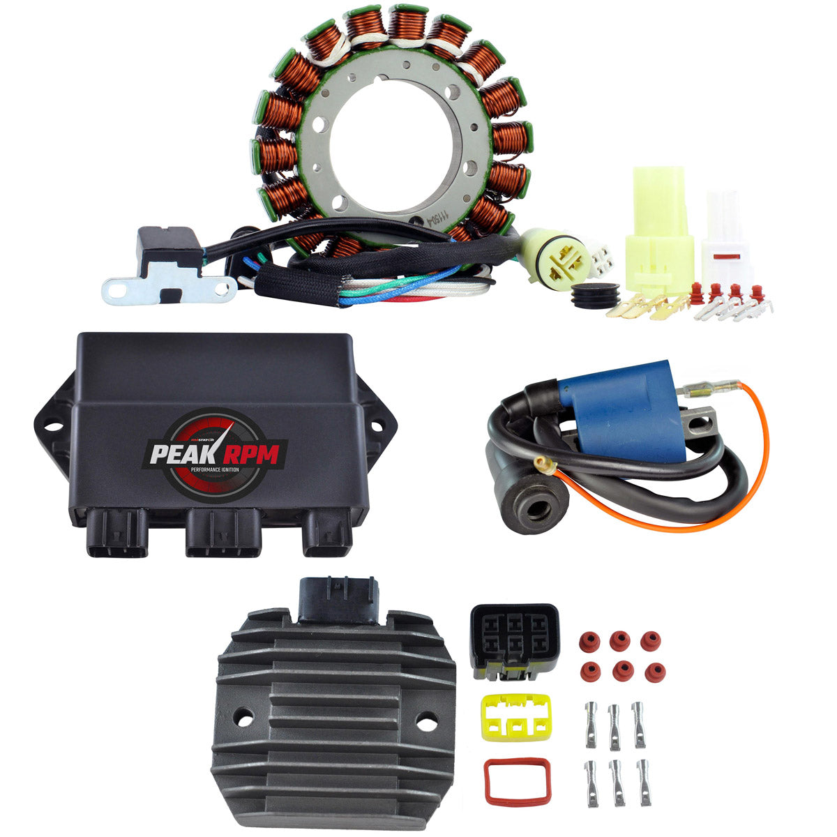Kit HO Stator + Regulator + CDI Box + External Ignition Coil for Yamaha YFM 660 Grizzly | YXR 660 Rhino 2002-2008