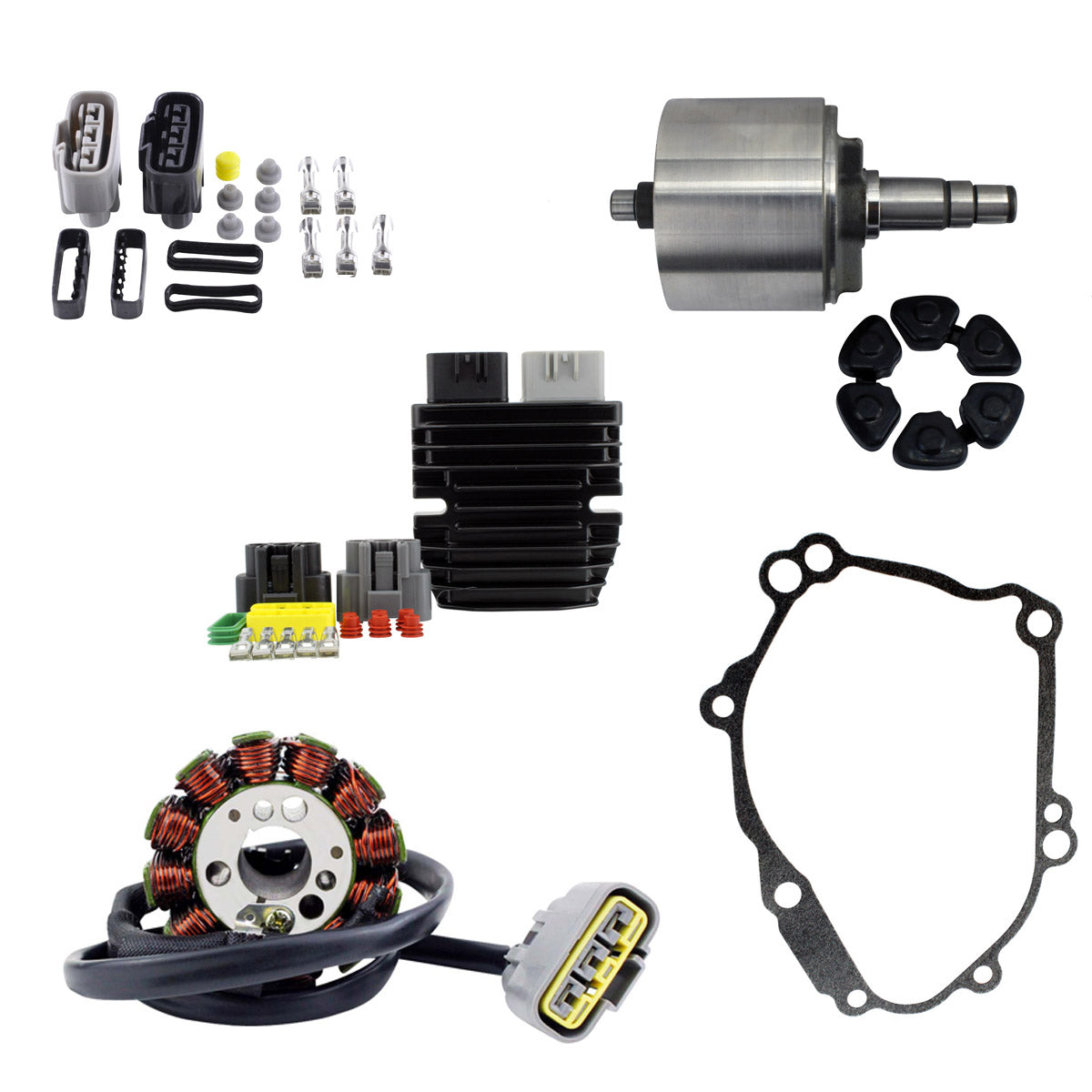 Stator + Flywheel + Lithium-Ion Voltage Regulator + Gasket Yamaha YZF R1 FZ1 FZ8 06-14 | 2SH-81450-00-00 2D1-81410-10-00