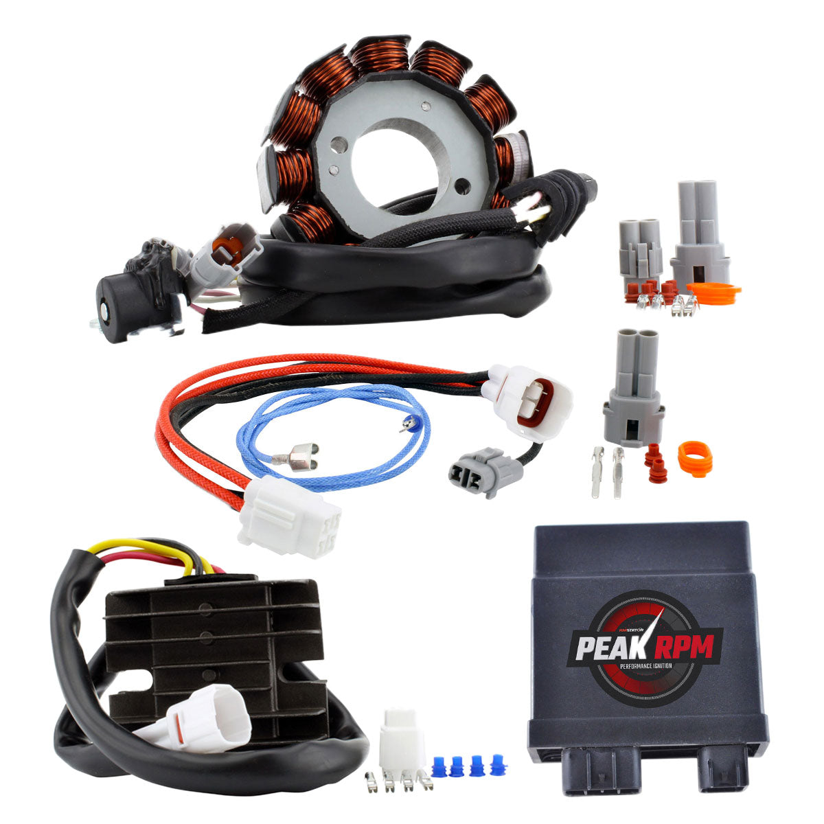 AC to DC Lighting + 140W High Power Stator + Voltage Regulator + CDI Box ECM System Upgrade for Yamaha YFZ 450 2004-2009