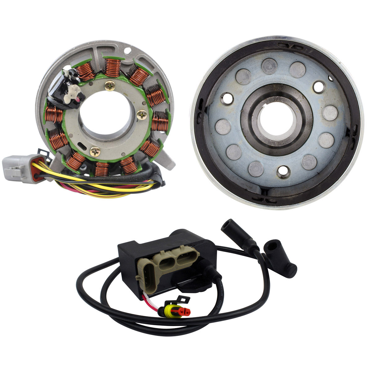 Stator + Flywheel + CDI Ignition Coil Calibration Module fits on 2-Cyl for Ski-Doo MX Z / Skandic 2003-2013 | 420886603