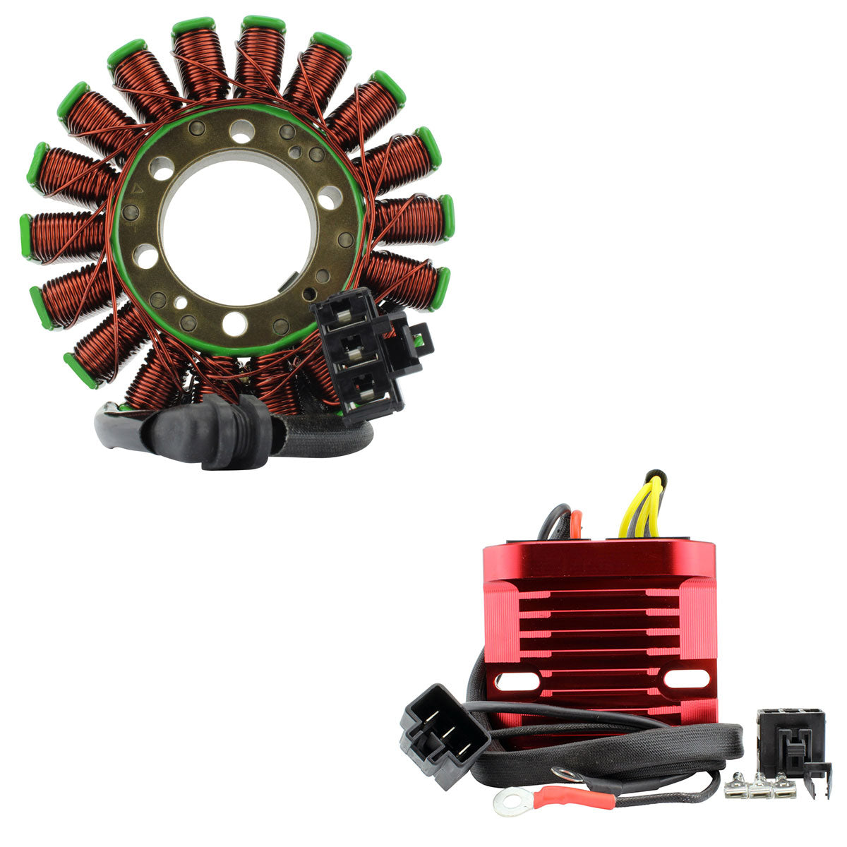 Stator + Aluminum Mosfet Regulator for Triumph Street Triple 675 | Street Triple 675 R 2008-2018 OEM T1303139 T1300675