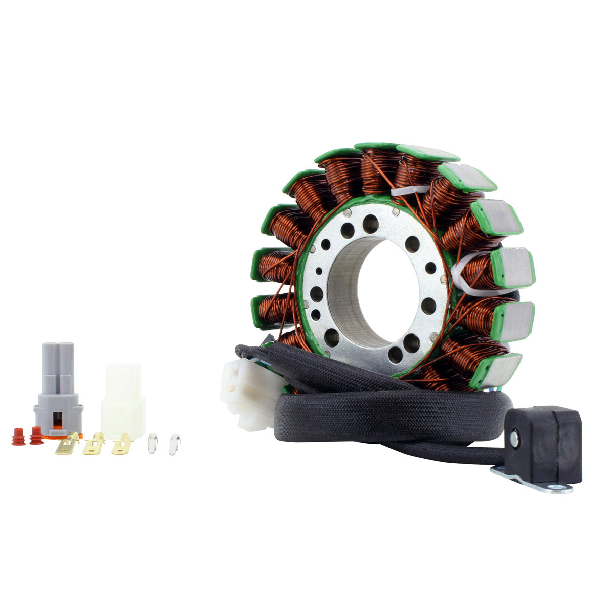 Stator + Aluminum Machined Mosfet Regulator for Triumph Street Triple 675 R 2010-2020 OEM Repl. # T1300039 T1301234