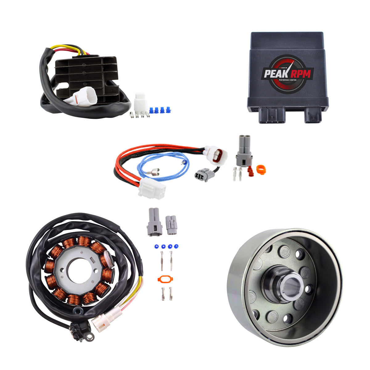 AC to DC Lighting with 140W High Power Stator + Voltage Regulator + CDI + Flywheel Upgrade for Yamaha YFZ 450 2004-2009