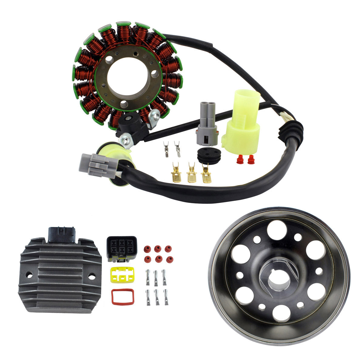 Kit High Output Stator 300W + Flywheel + Regulator for Yamaha YFZ 450 R/X 2009-2025 OEM# 18P-81410-00-00 5BN-81960-00-00