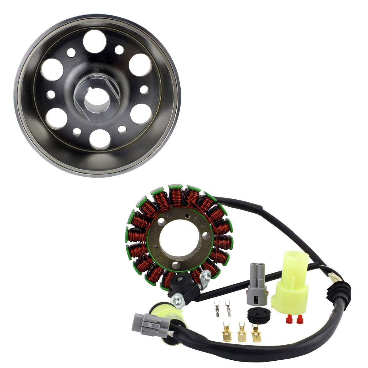 Kit High Output Stator 300W + Flywheel for Yamaha YFZ 450 R / X 2009-2024 OEM# 18P-81410-00-00 18P-81450-00-00
